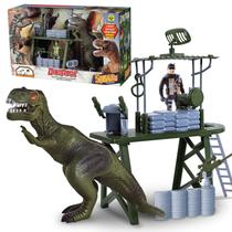 Brinquedo Forte Militar Dino Park Dinossauro Com Boneco Soldado 0104 - Samba Toys