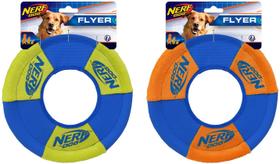 Brinquedo Frisbee Verde e Laranja para Cães Nerf Dog