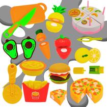 Brinquedo Frutas Cortar Crec Infantil 32 Peças Comidinhas