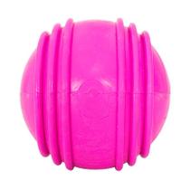 Brinquedo Furacão Pet Bola de Borracha Maciça Rosa com Friso para Cães - 8cm