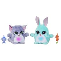 Brinquedo FurReal Fuzzalots Gatinho e Coelhinho Interativo com Mudança de Cor