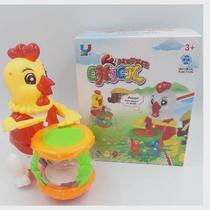 Brinquedo Galinha Infantil Bate Tambor Com Luz E Som