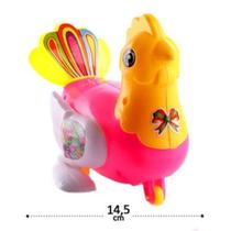Brinquedo Galinha Movido à Corda com LUZ Color - 47301 - ARK Brinquedos
