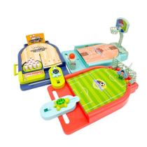 Brinquedo Game Kit Com 3 Modalidades: Basquete, Futebol e Boliche Para se Divertir!
