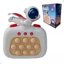 Brinquedo Game Pop It Console Eletrônico Anti Stress Led Cor Branco e vermelho