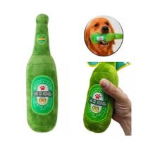 Brinquedo Garrafa Cerveja C/ Som Para Pet Pelúcia Cachorro