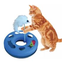 Brinquedo Gato Base Interativa Com Ratinho Azul