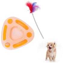 Brinquedo Gato C/ Mola Pena Bola Interativo Reduz Stress Pet