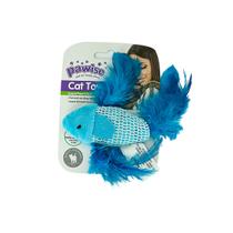 Brinquedo Gato com Catnip Natural Pawise Peixe Azul Relaxa, Estimula e Diverte