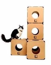 Brinquedo Gato Labirinto Cubo Box Kit C/ 04 Cubos