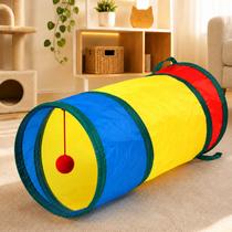 Brinquedo Gato Tunel Playground Tubo Interativo Pet Bolinha