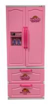 Brinquedo Geladeira Grande Para Cozinha Infantil Rosa 3 Portas Menina - Importway