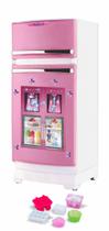 Brinquedo Geladeira Rosa Com Freezer Acoplado Acessórios