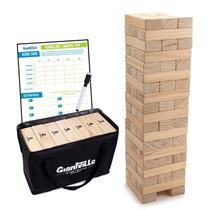 Brinquedo Giant Tumbling Timber Giantville Premium em madeira de pinho 56 unidades