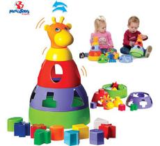Brinquedo Girafa Didática Educativa C/ 10 Formas Geométricas