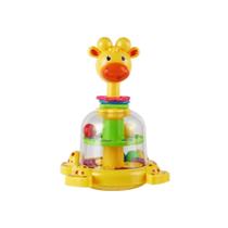 Brinquedo Girafa Divertida que Gira com Bolinhas Bebês Neném
