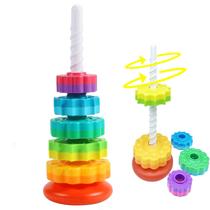 Brinquedo giratório LUIBOSAI Rainbow Stacking para crianças de 1 a 3 anos