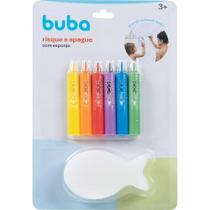 Brinquedo Giz De Banho Risque E Apague Com Esponja Buba 7472