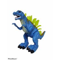 Brinquedo Godzilla Dinossauro Com Luz Som Movimento Azul