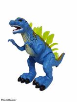 Brinquedo Godzilla Dinossauro Com Luz Som Movimento Azul