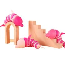 Brinquedo Golfinho Articulado Fidget Toys Rosa Brinquedo Golfinho Articulado Fidget Toys Rosa