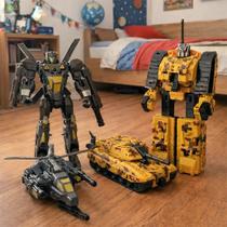 Brinquedo Guerreiro Robô Militar Transforma Carro Kit 2pçs Brinquedo Guerreiro Robô Militar Transforma Carro Kit 2pçs