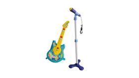 Brinquedo guitarra e microfone infantil musical azul (bw138az)