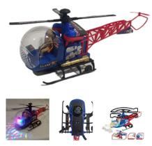 Brinquedo Helicoptero Anda Som Gira 360º Emite Luzes Bate e Volta - Helicoptero Super Police