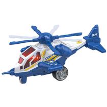 Brinquedo Helicóptero Azul de Fricção Blue Sky Som e Luz DM
