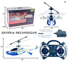 Brinquedo helicoptero com bateria recarrgavel e controle remoto