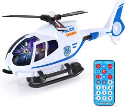 Brinquedo Helicóptero da Polícia Eletrônico Bate e Volta Luzes Sons e Controle Brinquedo Helicóptero da Polícia Eletrônico Bate e Volta Luzes Sons e Controle