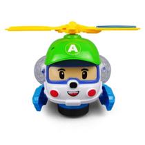 Brinquedo Helicóptero De Plástico A Pilha Luz Som Bate E Volta