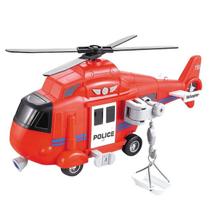 Brinquedo Helicoptero de Resgate Vermelho com Luz e Som 1:16 Shiny Toys 000434