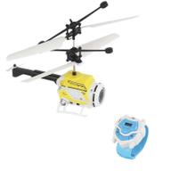 Brinquedo Helicóptero Drone Recarregável Controle no Relógio