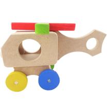 Brinquedo Helicóptero Pequeno Madeira Lúdico Pedagógico Educativo