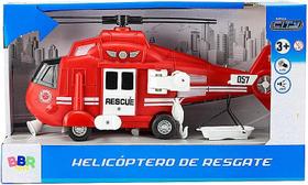 Brinquedo Helicóptero Resgate Polícia ou Bombeiro c/Luz e Som - BBr