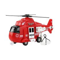Brinquedo Helicóptero Resgate Polícia ou Bombeiro c/ Luz e Som - Mega City