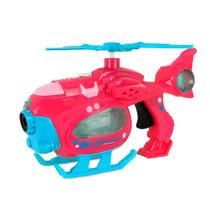 Brinquedo Helicoptero Solta Bolha De Sabão Emite Som Luz Criança Aviaozinho Faz Bolhinhas Colorido Resistente Divertido