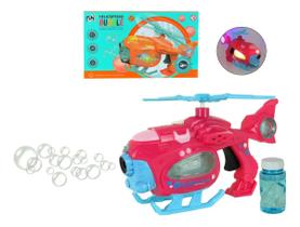 Brinquedo Helicóptero Solta Bolhas Gira Hélice com Som e Luz - D TOYS