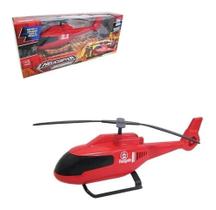 Brinquedo Helicóptero Vermelho Bombeiro Resgate Na Caixa