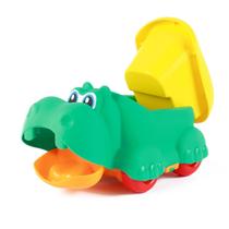 Brinquedo Hipopótamo com Caçamba na Caixa Maral Didático Baby Hipo