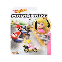 Brinquedo Hot Wheels GBG28 Mario Kart fundido sob pressão 1:64 pêssego com kart Brinquedo Hot Wheels GBG28 Mario Kart fundido sob pressão 1:64 pêssego com kart