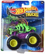 Brinquedo Hot Wheels Monster Trucks Skelesaurus Beast Bashers 2/6