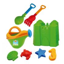 Brinquedo infanil kit castelo com regador beach play acessorios coloridos e divertidos