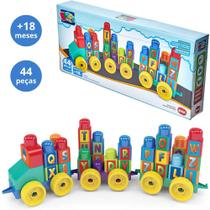 Brinquedo Infantil 44 Blocos Montar Dismat