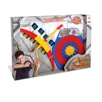 Brinquedo Infantil Acerte o Alvo com Arco e 4 Dardos 48cm em Plástico +6 Anos Habilidade Jogo Lazer Elka - 463