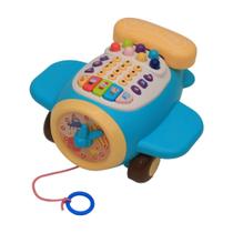 Brinquedo Infantil Avião Musical com Piano Teclado Relógio Luz Zippy Toys - 10376 Brinquedo Infantil Avião Musical com Piano Teclado Relógio Luz Zippy Toys - 10376