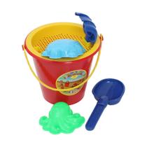Brinquedo Infantil Balde De Praia Com Pá Rastelo Forminhas Brinquedo Infantil Balde De Praia Com Pá Rastelo Forminhas