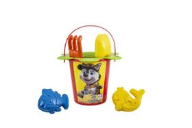 Brinquedo Infantil Balde de Praia Dog Com Pás e Moldes Kendy