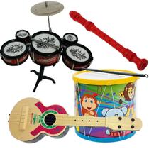 Brinquedo Infantil Bateria Bumbo Viola Musical Festa Juninna